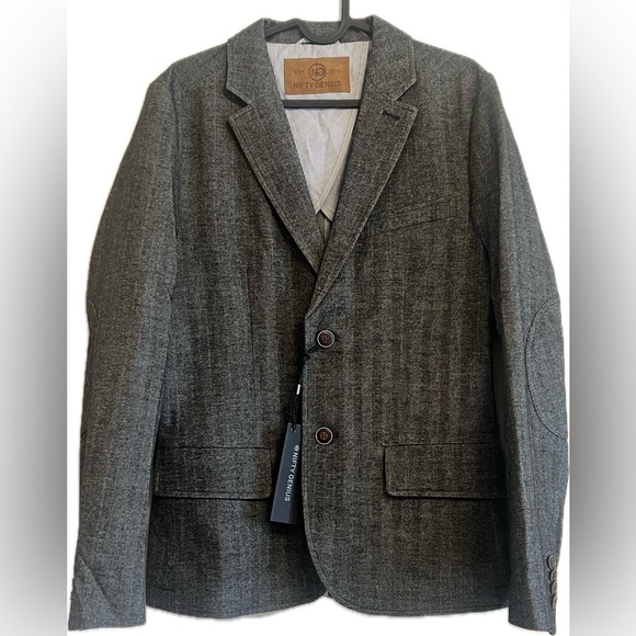 Nifty Genius mens Gray 2 button long sleeve blazer jacket size XS New - Picture 1 of 9